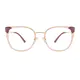 Square Pink/Gold Eyeglasses