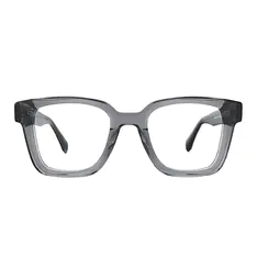 Square Transparent Gray Eyeglasses