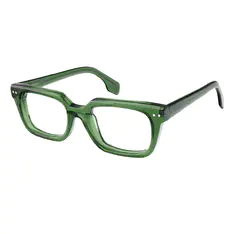 Rectangle Transparent Green Eyeglasses