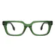 Rectangle Transparent Green Eyeglasses