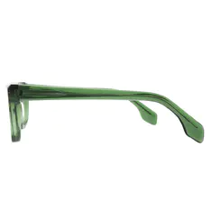 Rectangle Transparent Green Eyeglasses