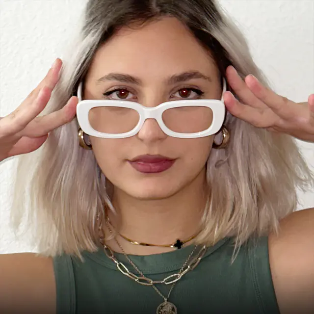 Rectangle White Eyeglasses