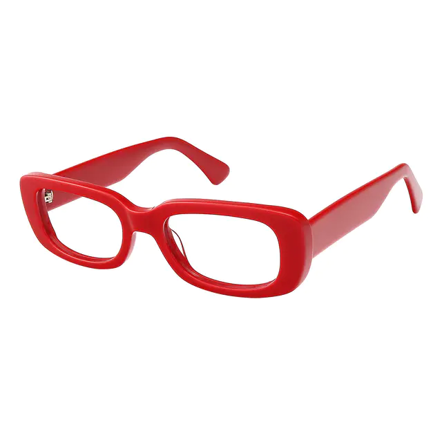 Rectangle Red Eyeglasses