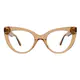 Cat-eye Transparent Brown Eyeglasses