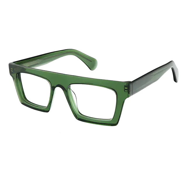 Rectangle Green Eyeglasses