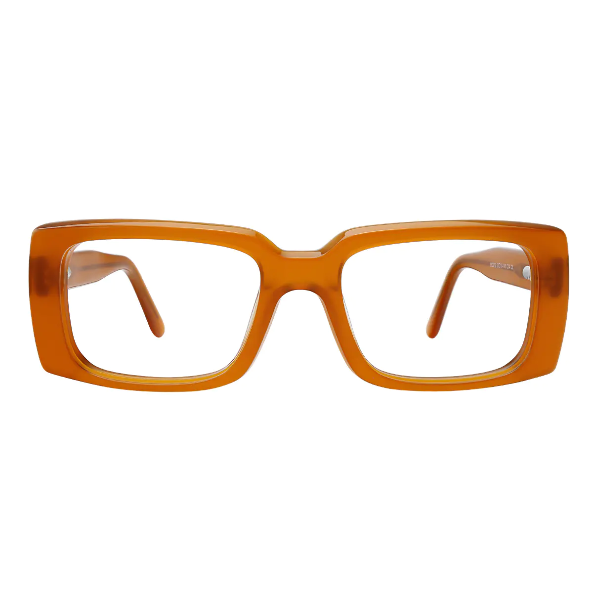 Rectangle Transparent Orange Eyeglasses