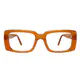 Rectangle Transparent Orange Eyeglasses