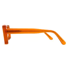Rectangle Transparent Orange Eyeglasses
