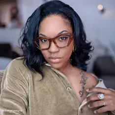 Geometric Transparent Amber Eyeglasses