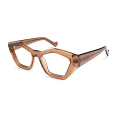 Geometric Transparent Amber Eyeglasses