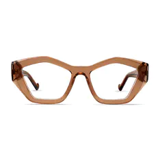 Geometric Transparent Amber Eyeglasses