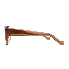Geometric Transparent Amber Eyeglasses