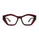 Geometric Transparent Red Eyeglasses