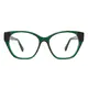 Oval Transparent Green Eyeglasses