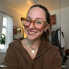 Rectangle Transparent Brown Eyeglasses