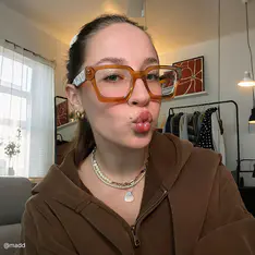 Rectangle Transparent Brown Eyeglasses