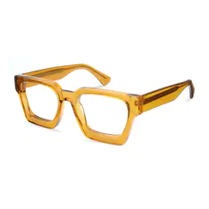 Rectangle Transparent Brown Eyeglasses