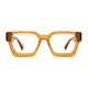 Rectangle Transparent Brown Eyeglasses