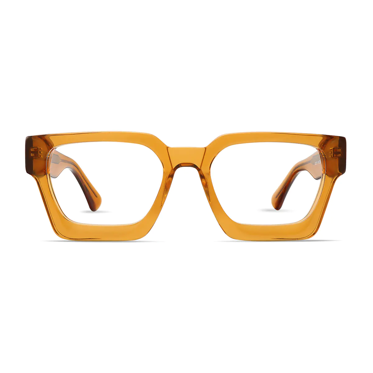 Rectangle Transparent Brown Eyeglasses