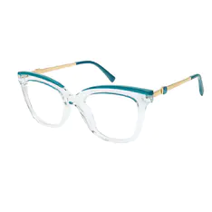 Cat-eye Transparent Green Eyeglasses