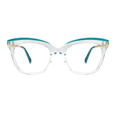 Cat-eye Transparent Green Eyeglasses