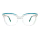 Cat-eye Transparent Green Eyeglasses
