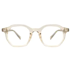 Geometric Transparent Amber Eyeglasses