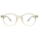 Geometric Transparent Amber Eyeglasses