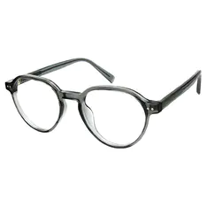 Round Transparent Gray Eyeglasses