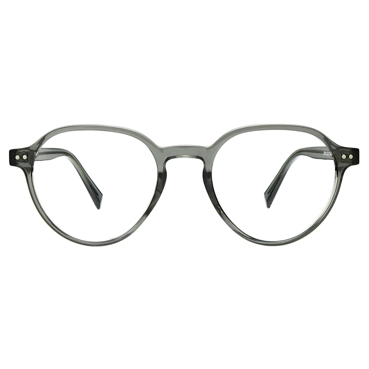 Round Transparent Gray Eyeglasses