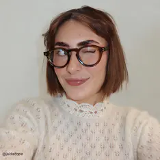 Round Transparent Green Eyeglasses