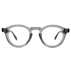 Round Transparent Gray Eyeglasses