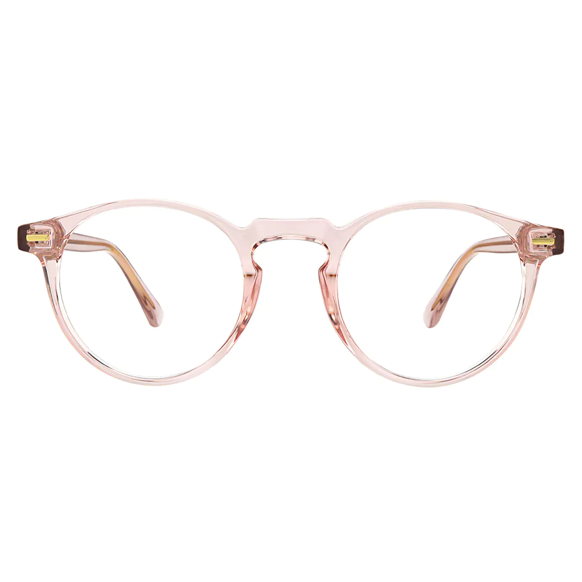 Round Transparent Pink Eyeglasses