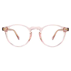 Round Transparent Pink Eyeglasses