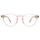 Round Transparent Pink Eyeglasses