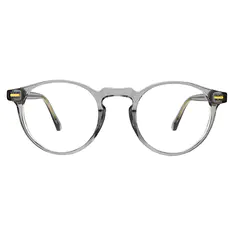Round Transparent Gray Eyeglasses