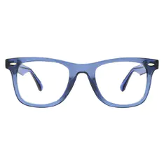 Square Transparent Blue Eyeglasses