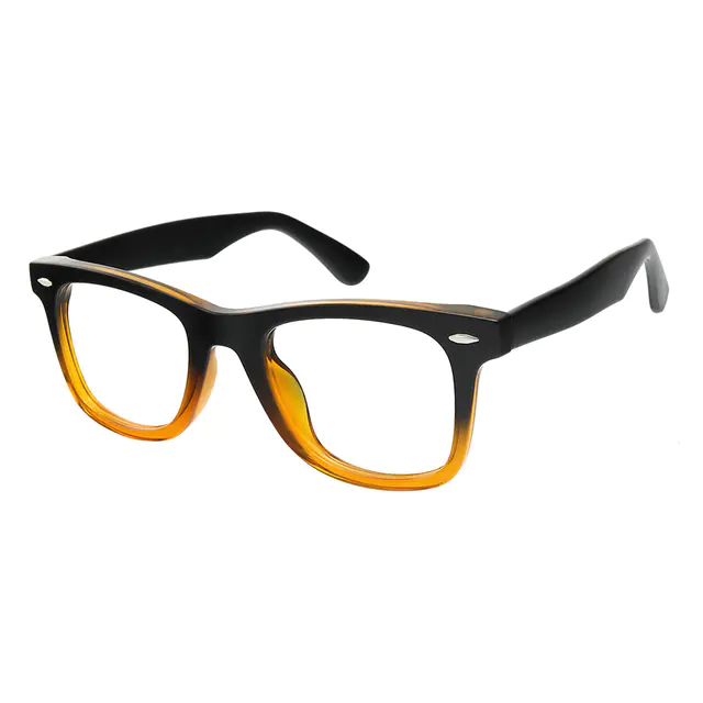 Square Black/Orange Eyeglasses