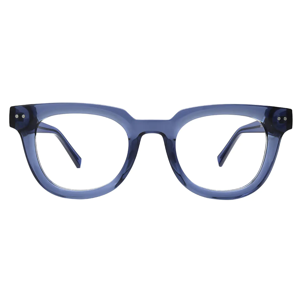 Square Transparent Blue Eyeglasses
