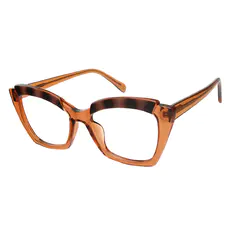 Square Light Brown Eyeglasses