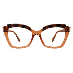 Square Light Brown Eyeglasses