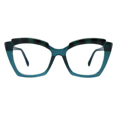 Square Transparent Blue Eyeglasses