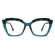Square Transparent Blue Eyeglasses