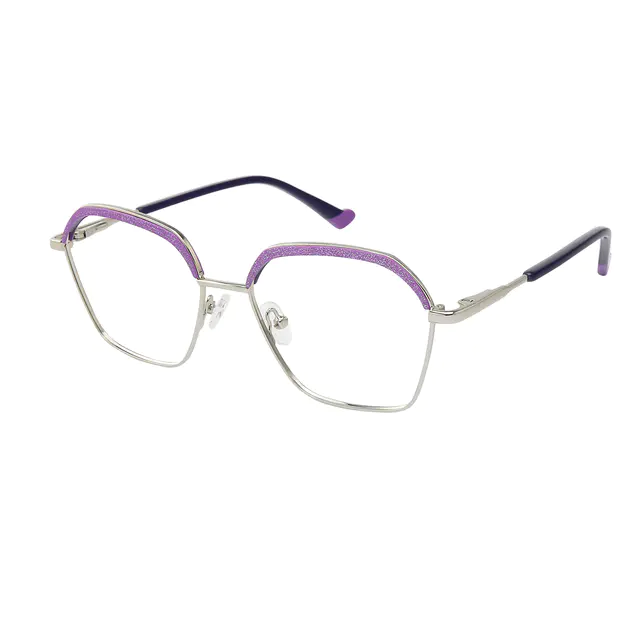 Geometric Purple Eyeglasses