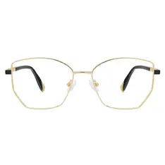 Geometric Gold Eyeglasses