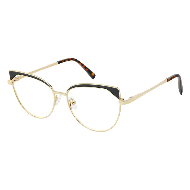Cat-eye Gold/Black Eyeglasses