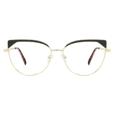 Cat-eye Gold/Black Eyeglasses