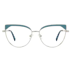 Cat-eye Blue/Silver Eyeglasses