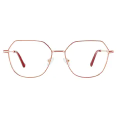 Square Red/Gold Eyeglasses