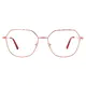 Square Red/Gold Eyeglasses